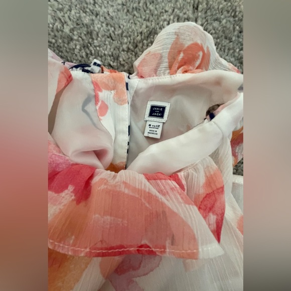 Janie & Jack Baby Girl Floral Print Blouse Size 6-12m perfect condition - Picture 3 of 3